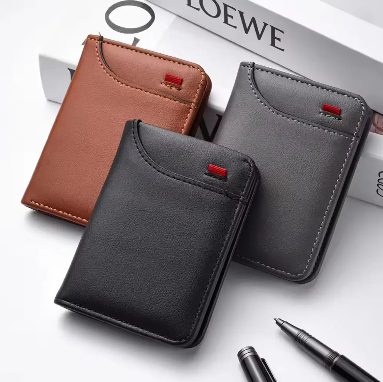 Portefeuille Vertical Multi-Cartes pour Hommes – Compact & Pratique Mobile City