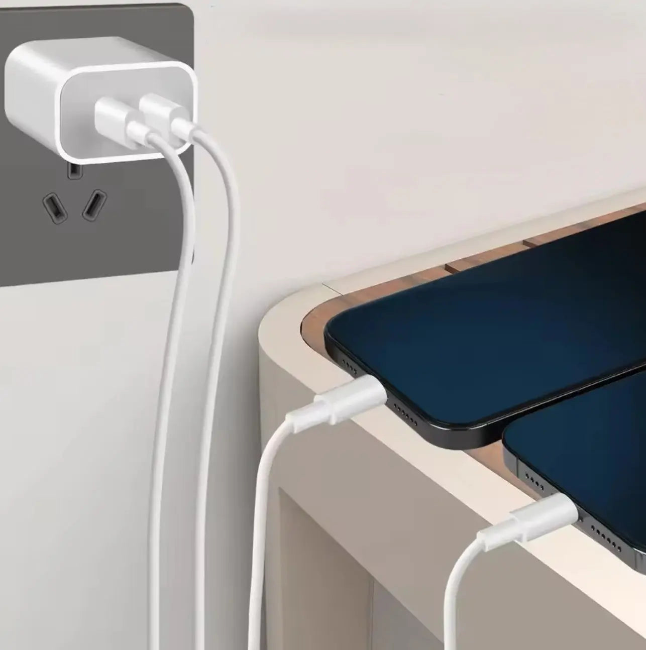 Chargeur rapide USB-C 40W – Double port Type-C avec câble pour iPhone, Samsung, Xiaomi, Huawei Mobile City