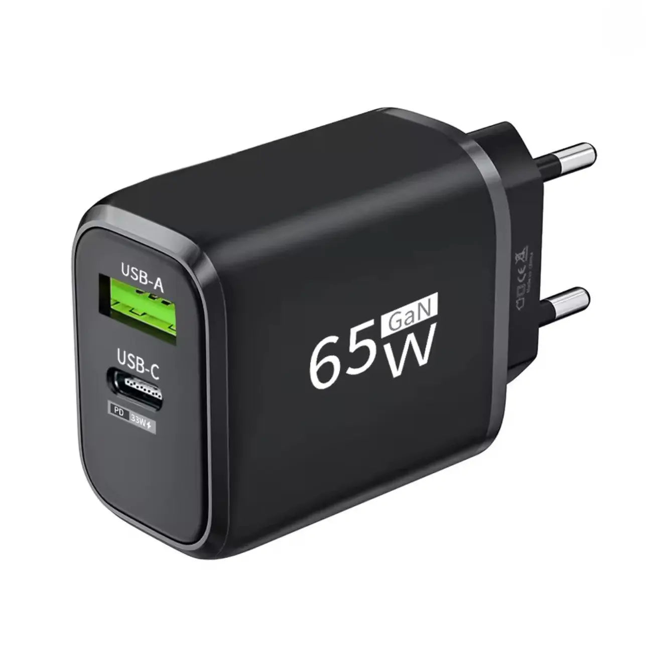 Chargeur rapide GaN 65W USB-C PD 3.0 – Adaptateur d’alimentation pour iPhone, Samsung, Xiaomi, OnePlus, POCO Mobile City