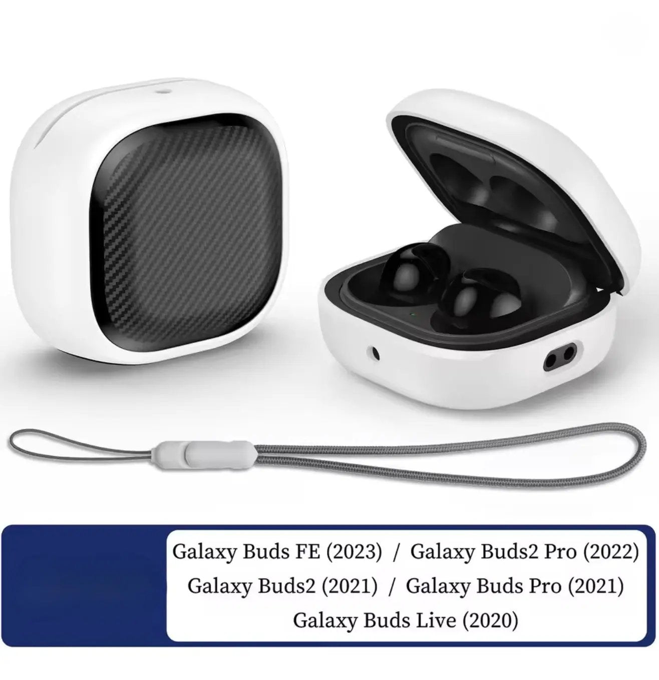 Étui de protection à rayures en fibre avec lanière – Samsung Galaxy Buds FE / Buds2 Pro / Buds2 / Buds Pro / Buds Live Mobile City