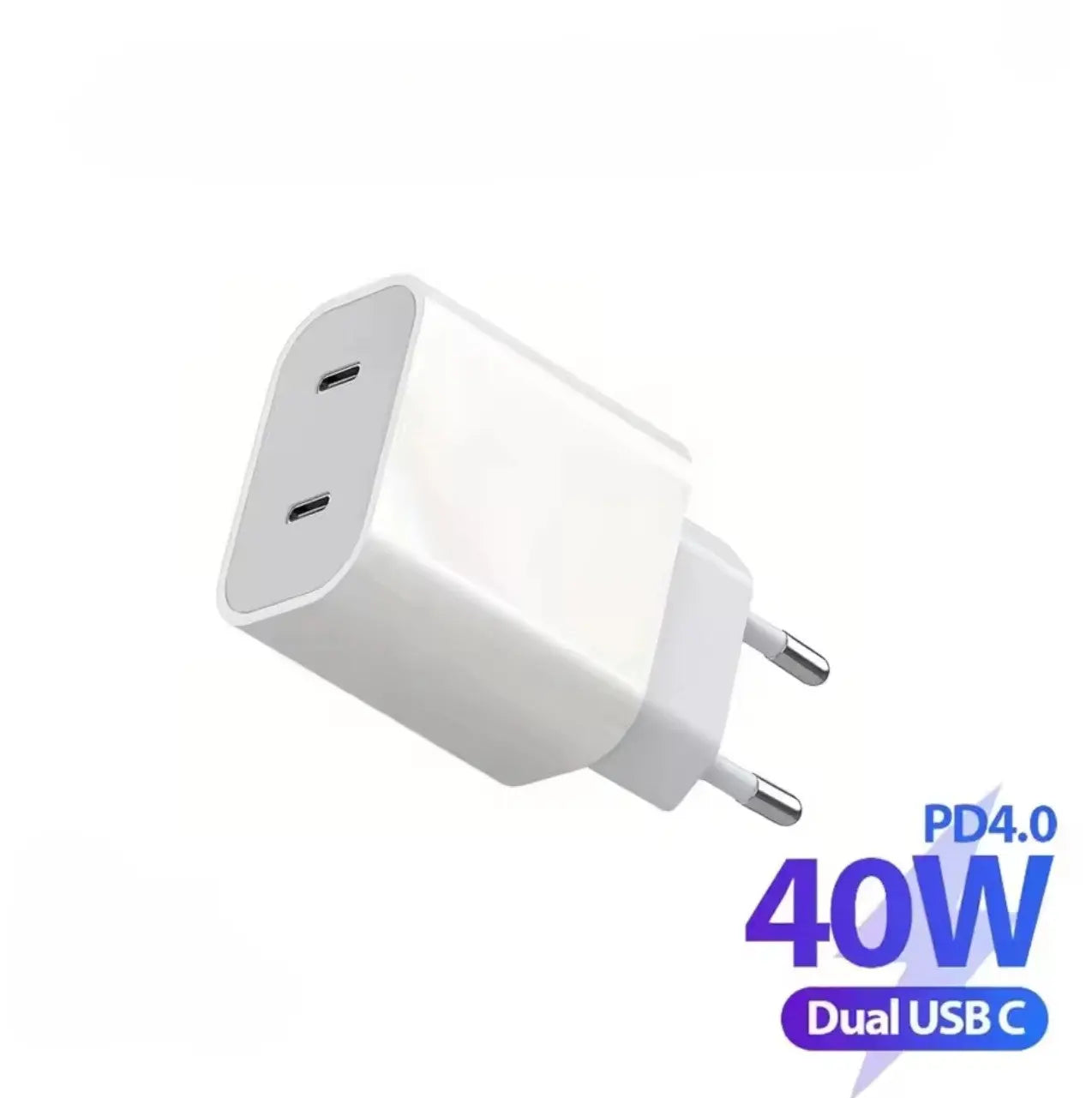 Chargeur rapide USB-C 40W – Double port Type-C avec câble pour iPhone, Samsung, Xiaomi, Huawei Mobile City