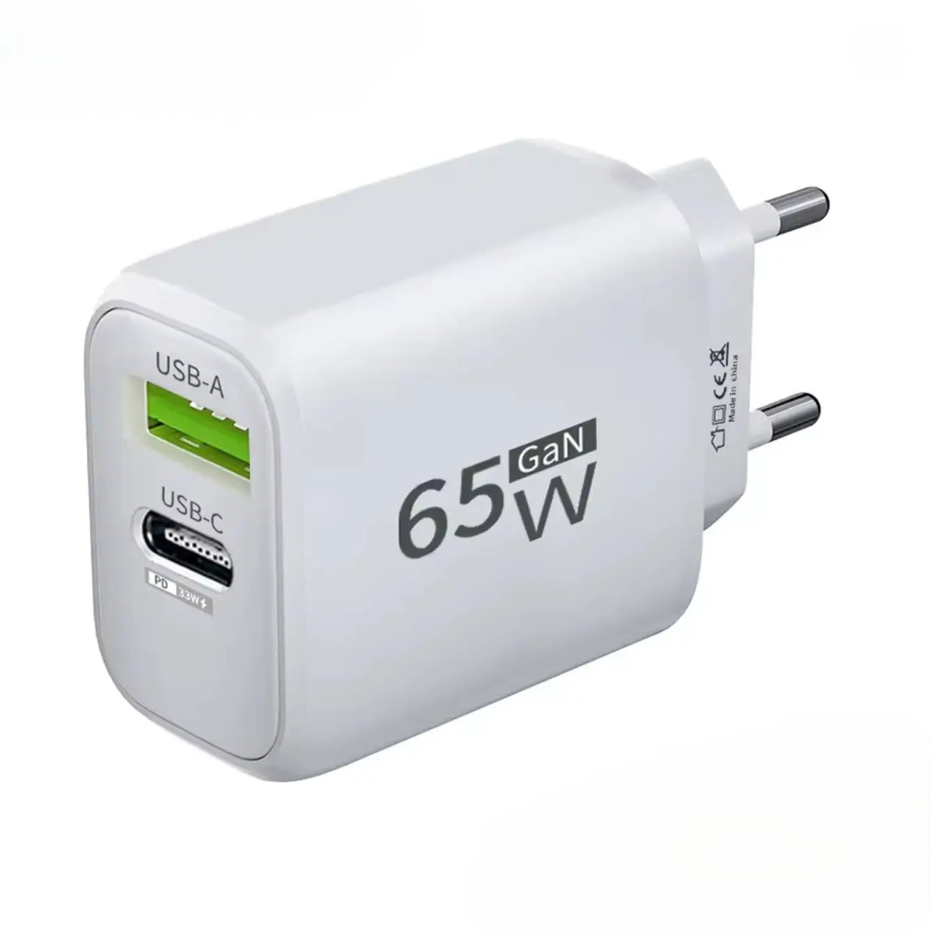 Chargeur rapide GaN 65W USB-C PD 3.0 – Adaptateur d’alimentation pour iPhone, Samsung, Xiaomi, OnePlus, POCO Mobile City
