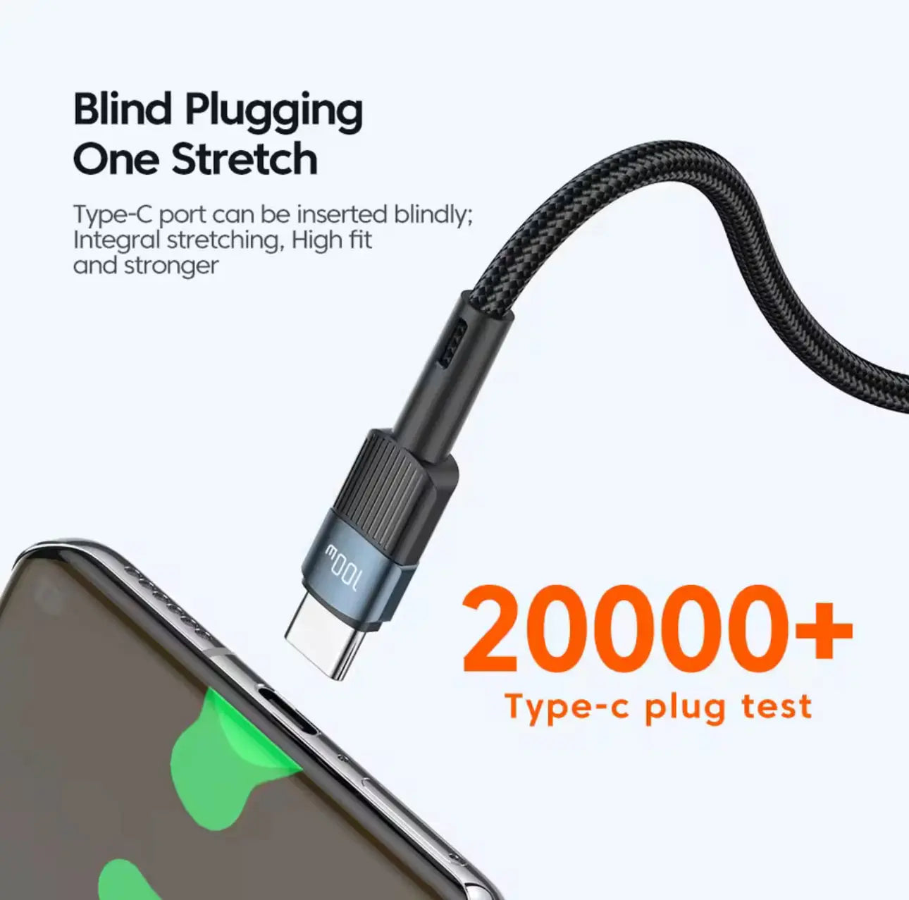 Câble USB-C vers USB-C 100W – Essager – Nylon tressé noir Mobile City