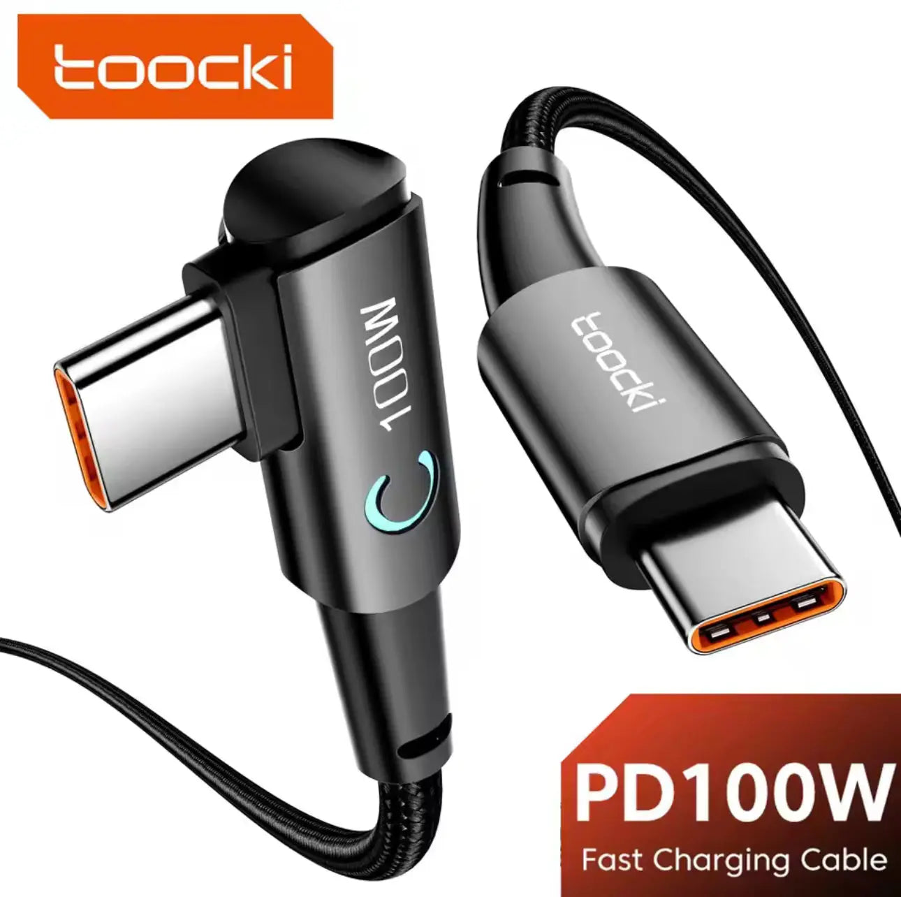 Toocki – Câble USB-C 6A – 90° – Charge rapide 100W Mobile City