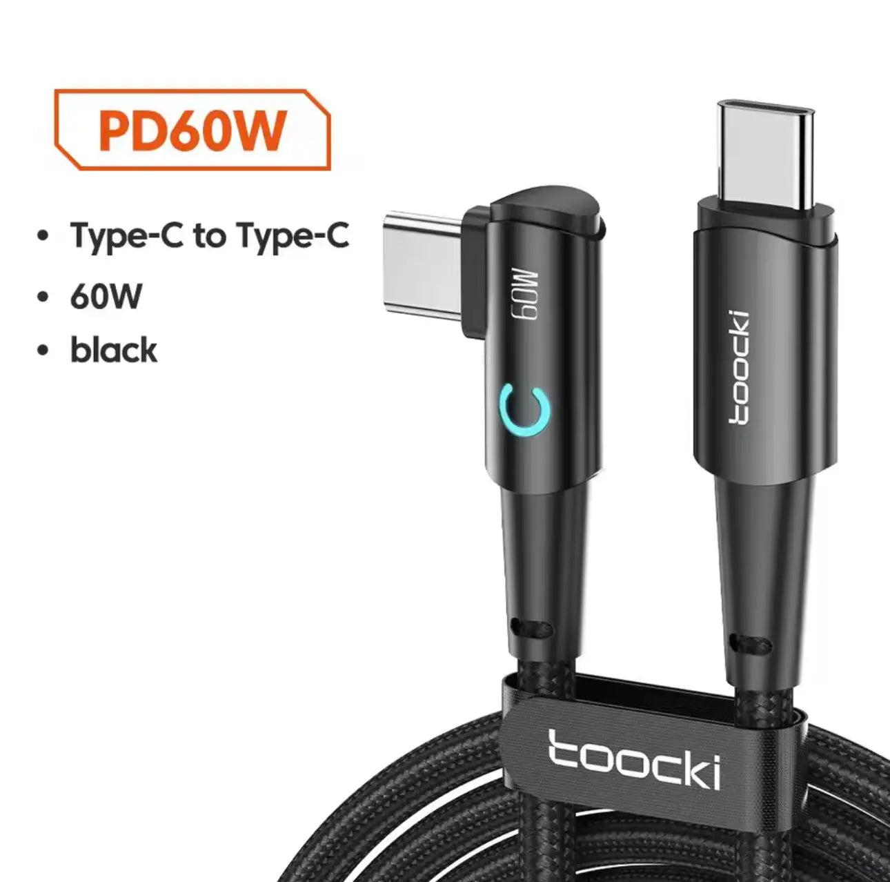 Toocki – Câble USB-C 6A – 90° – Charge rapide 100W Mobile City