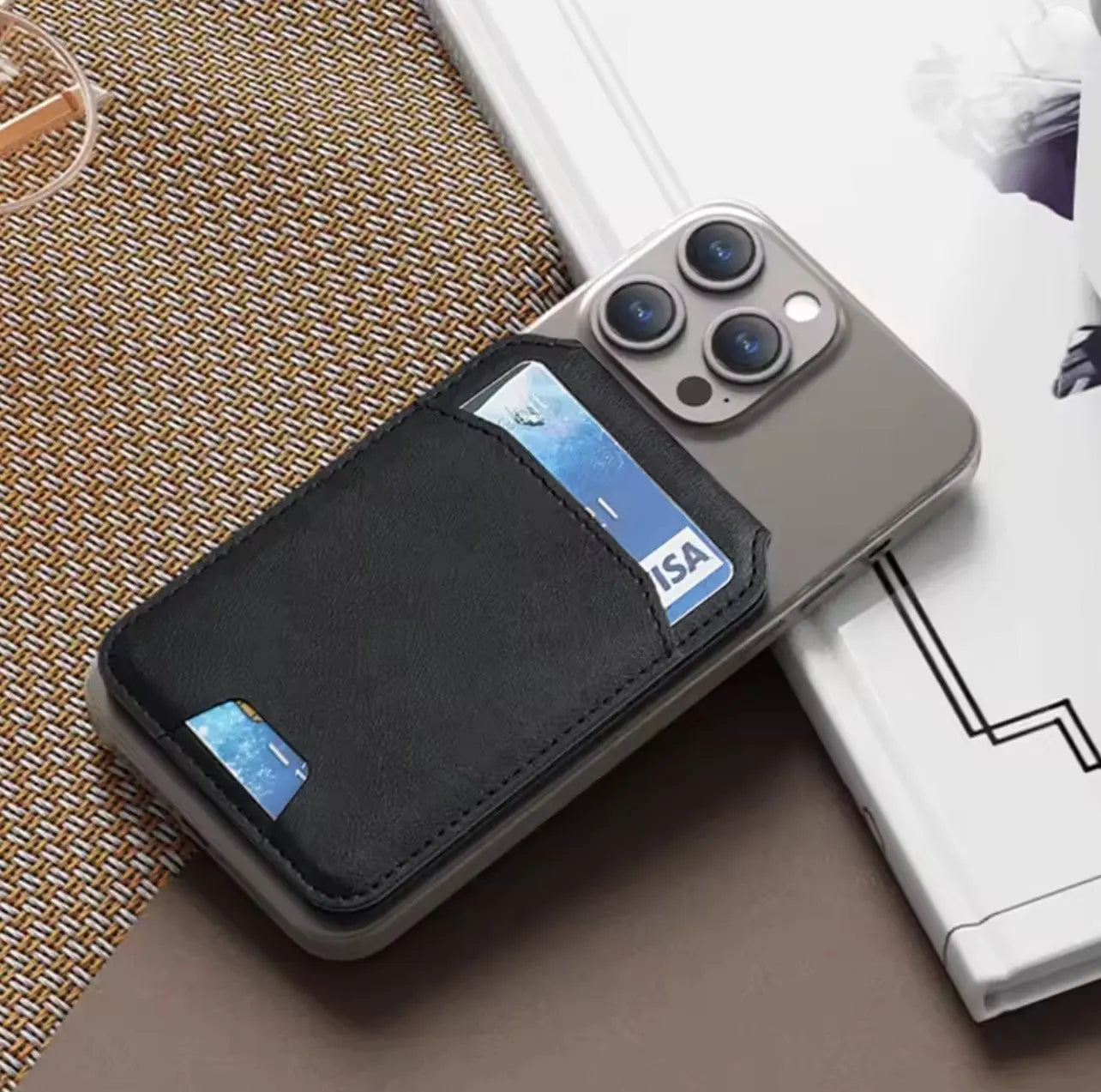 Étui Portefeuille Magnétique de Luxe en Cuir – Compatible MagSafe Mobile City
