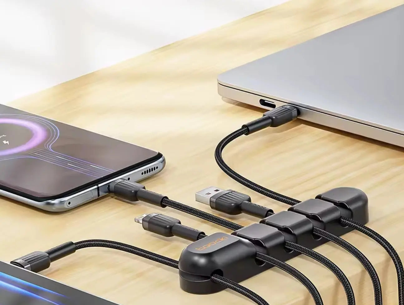 Toocki – Organiseur de Câbles de Bureau Autocollant Mobile City