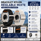 Bracelet Nylon Réglable Mixte 42 à 49 mm