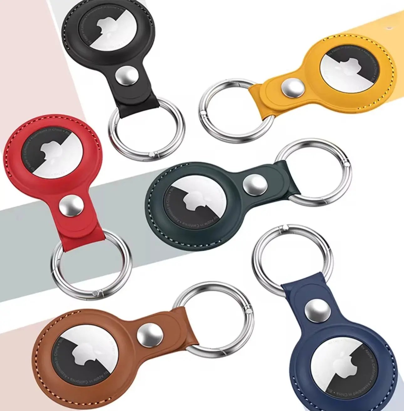 Porte-clés compatible AirTag en Cuir Mobile City