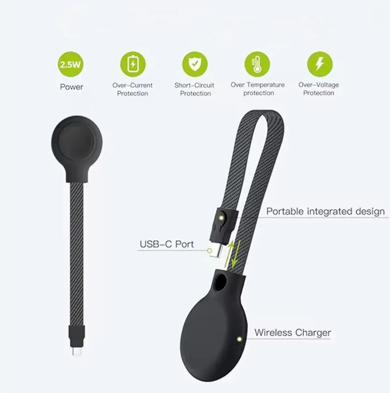 Chargeur magnétique USB-C Bonola  avec lanière pour montres Samsung Galaxy Mobile City