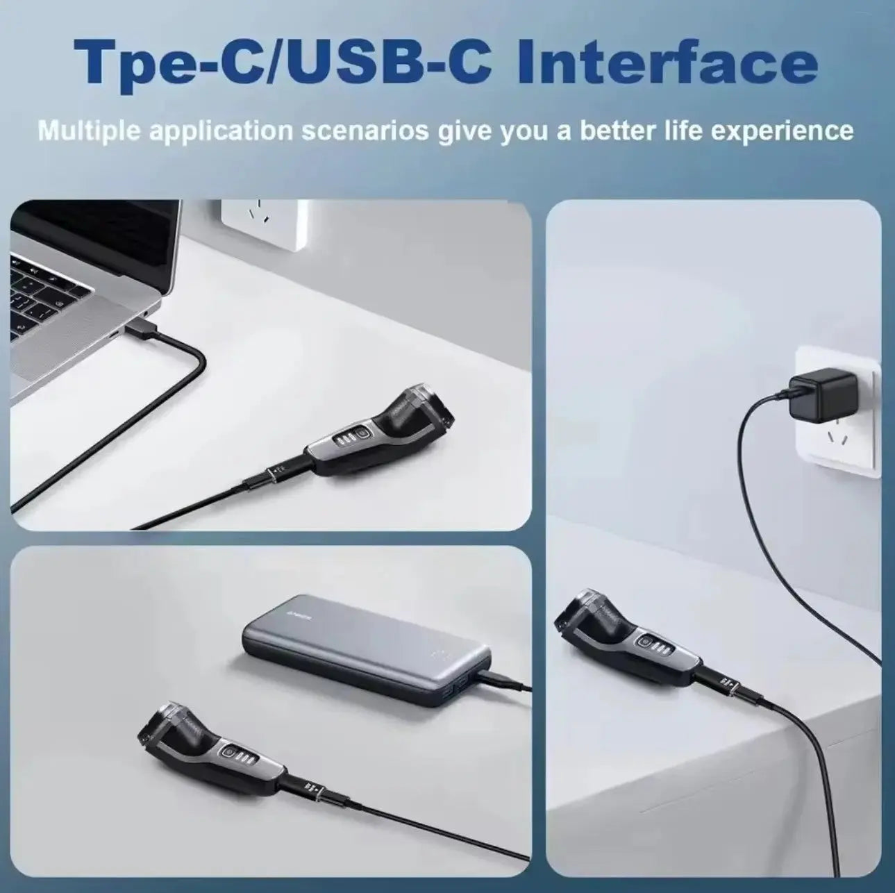 Adaptateur de rasoir USB-C 15V HQ8505 – pour Philips Norelco OneBlade Pro QP6520 QP6530 QP6510 Mobile City