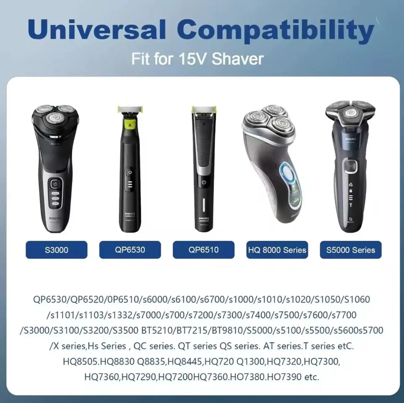 Adaptateur de rasoir USB-C 15V HQ8505 – pour Philips Norelco OneBlade Pro QP6520 QP6530 QP6510 Mobile City
