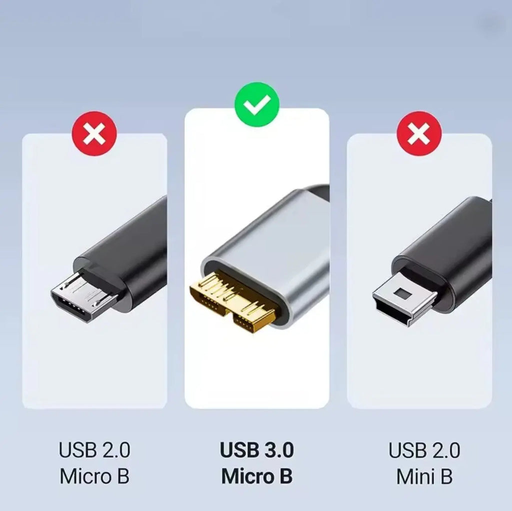 NIERBO Câble USB-C vers Micro-B 3.0 Tressé – Haute vitesse pour disque dur externe Mobile City