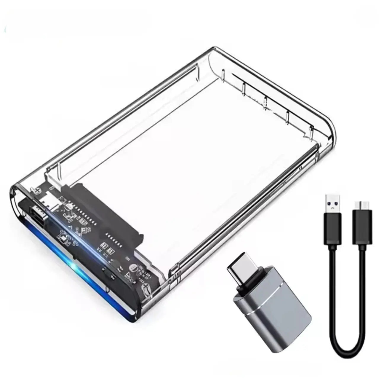Boîtier de disque dur externe USB 3.0 SATA 2,5" – Transparent Mobile City