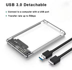 Boîtier de disque dur externe USB 3.0 SATA 2,5" – Transparent Mobile City