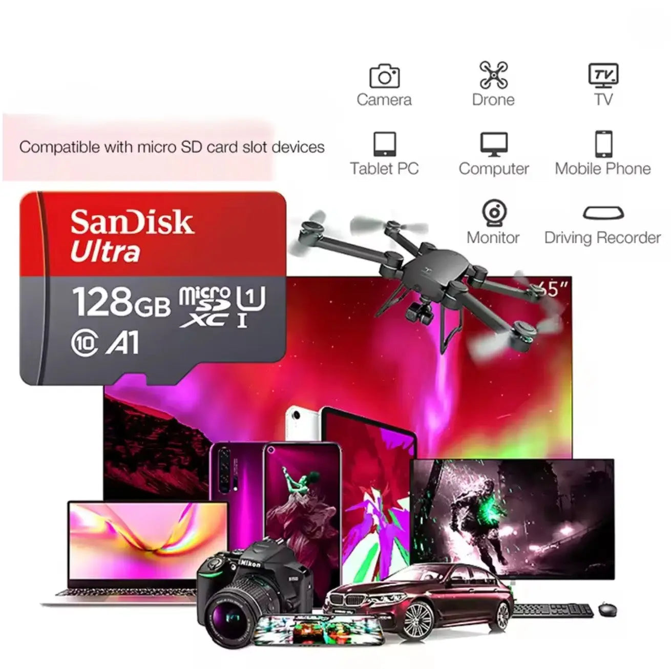 Carte Mémoire Micro TF / Micro SD – 32GB / 64GB / 128GB / 256GB Mobile City