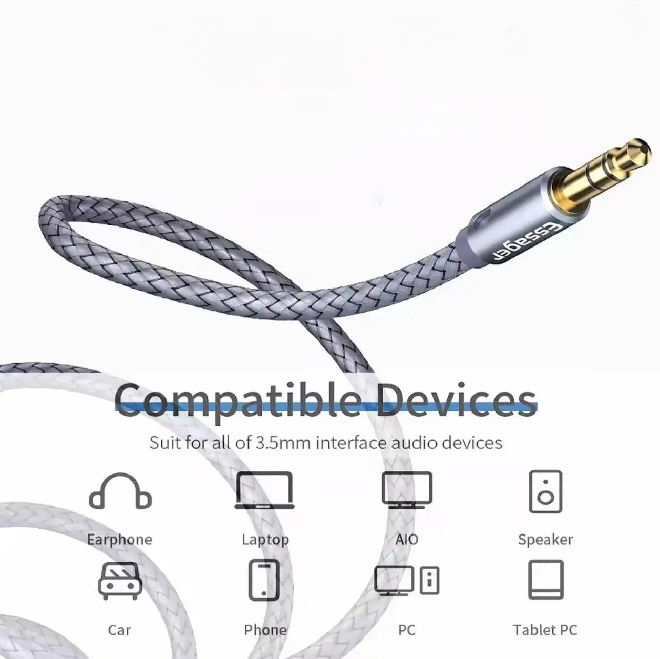 Essager – Câble d’extension audio 3.5mm Mobile City