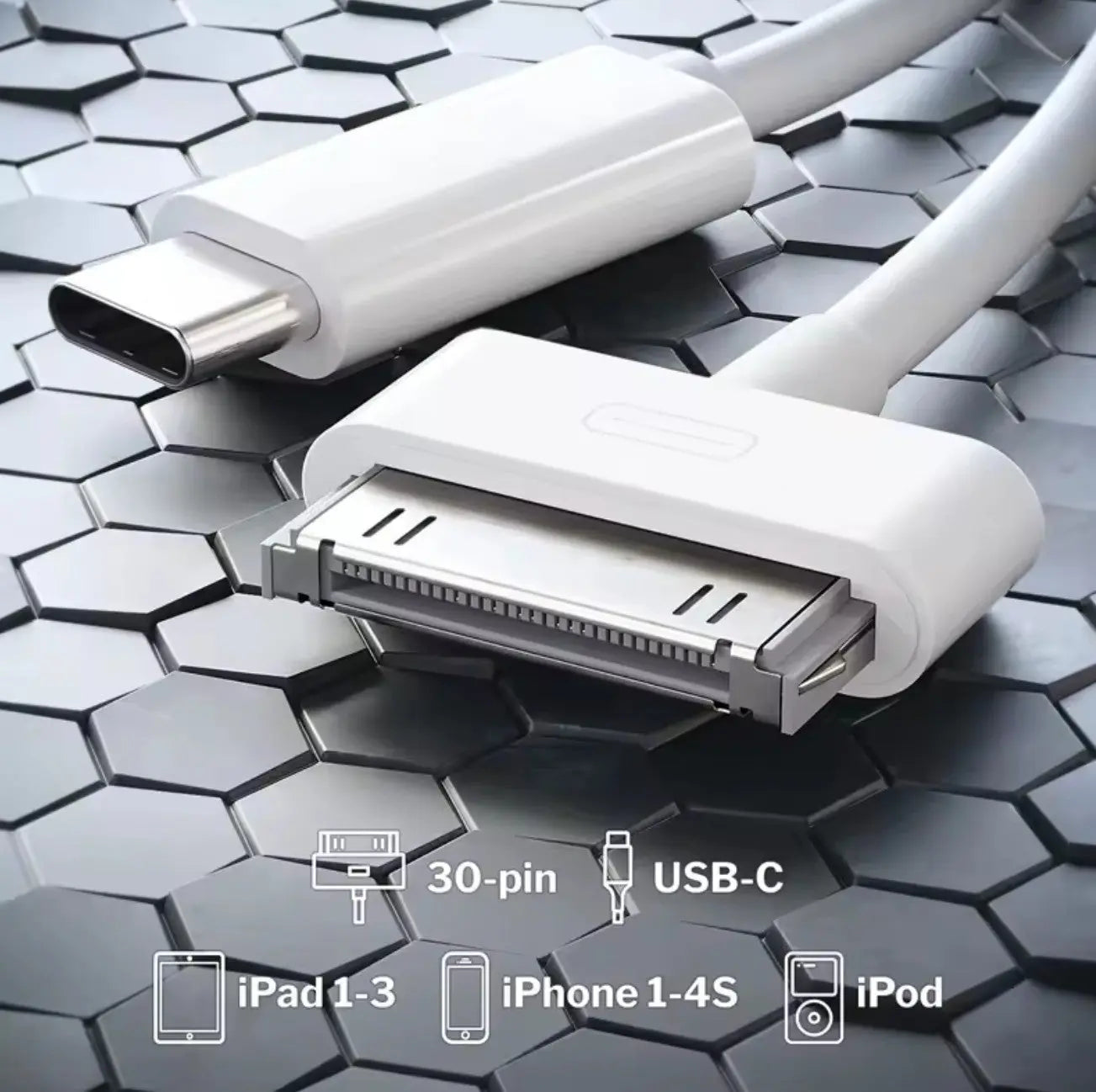 Câble Adaptateur 30 Pin vers USB-C – Charge & Transfert de données Mobile City