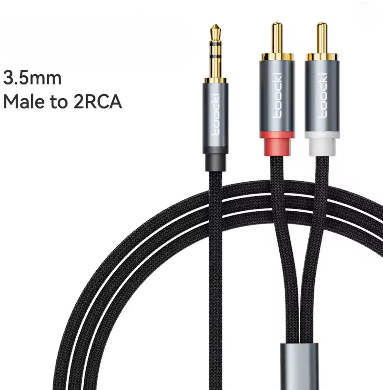 Câble Audio Toocki 3.5mm Mâle vers 2 RCA – Séparateur AUX Mobile City