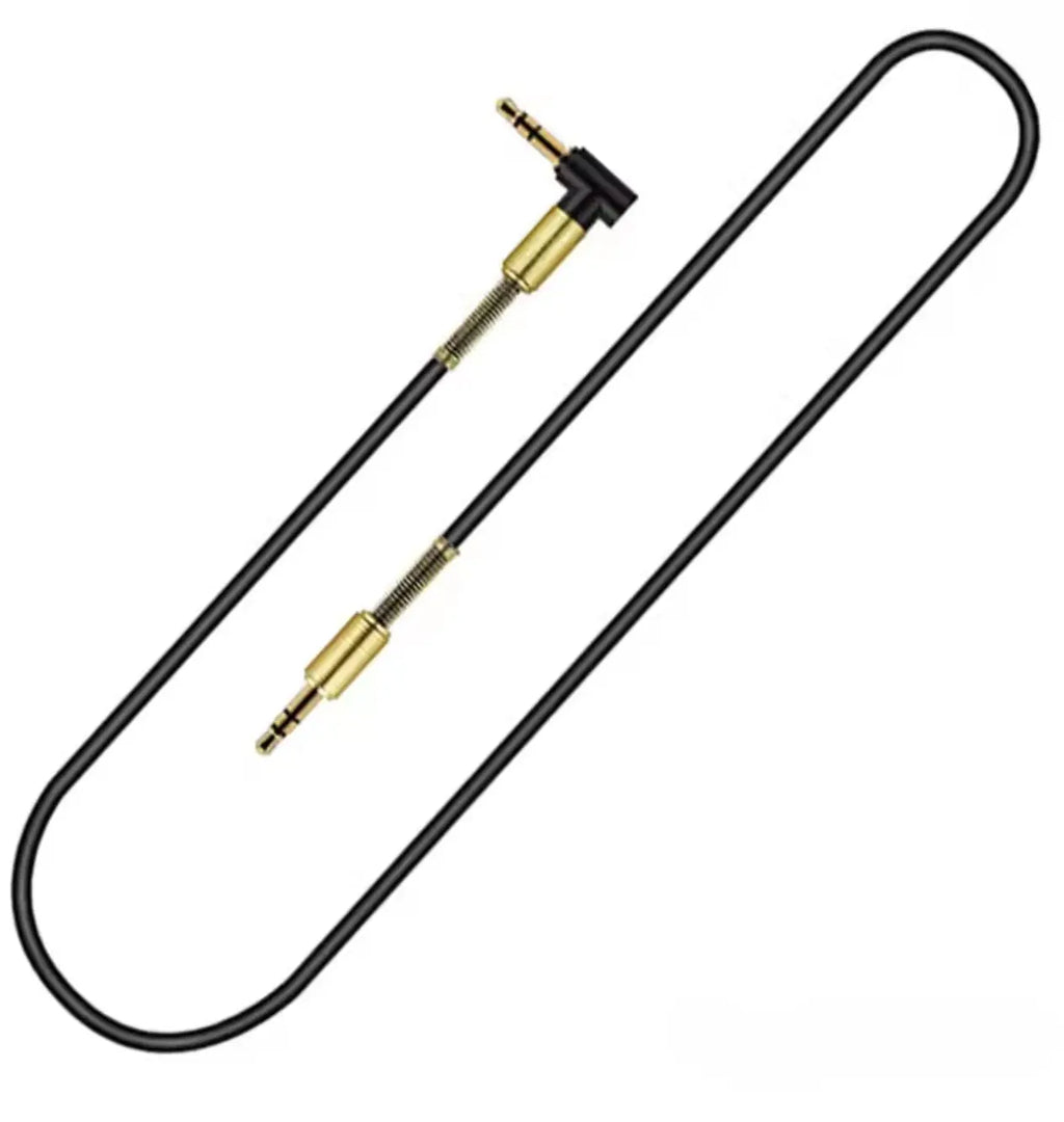 Câble Audio Jack 3.5mm Mâle ↔ Mâle – Plaqué Or, Design Ressort Mobile City