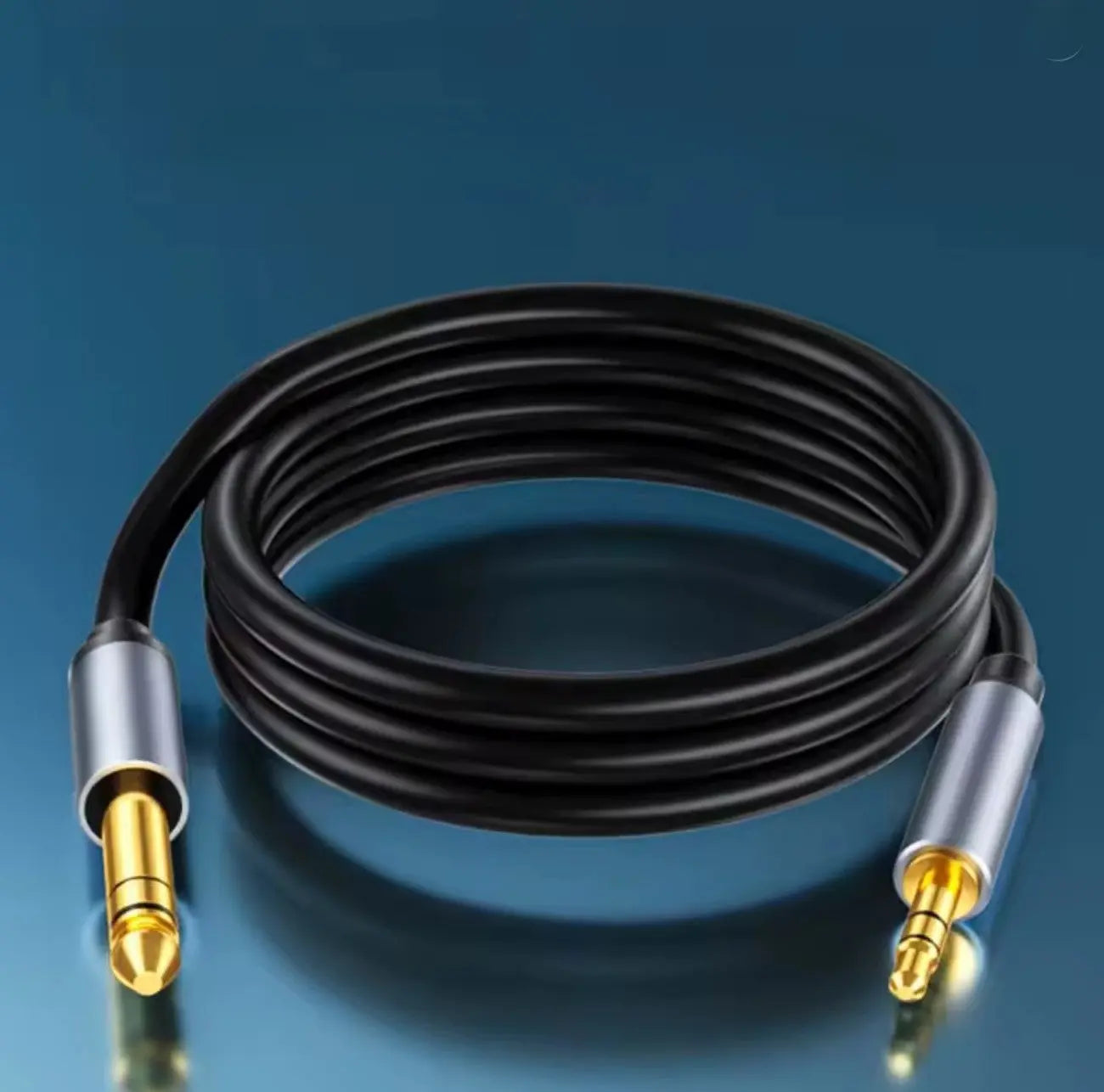 Câble Audio Stéréo Bidirectionnel – Jack 6,35mm (1/4”) Mâle ↔ Jack 3,5mm (1/8”) Mâle – 1,2 m Mobile City