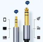 Câble Audio Stéréo Bidirectionnel – Jack 6,35mm (1/4”) Mâle ↔ Jack 3,5mm (1/8”) Mâle – 1,2 m Mobile City