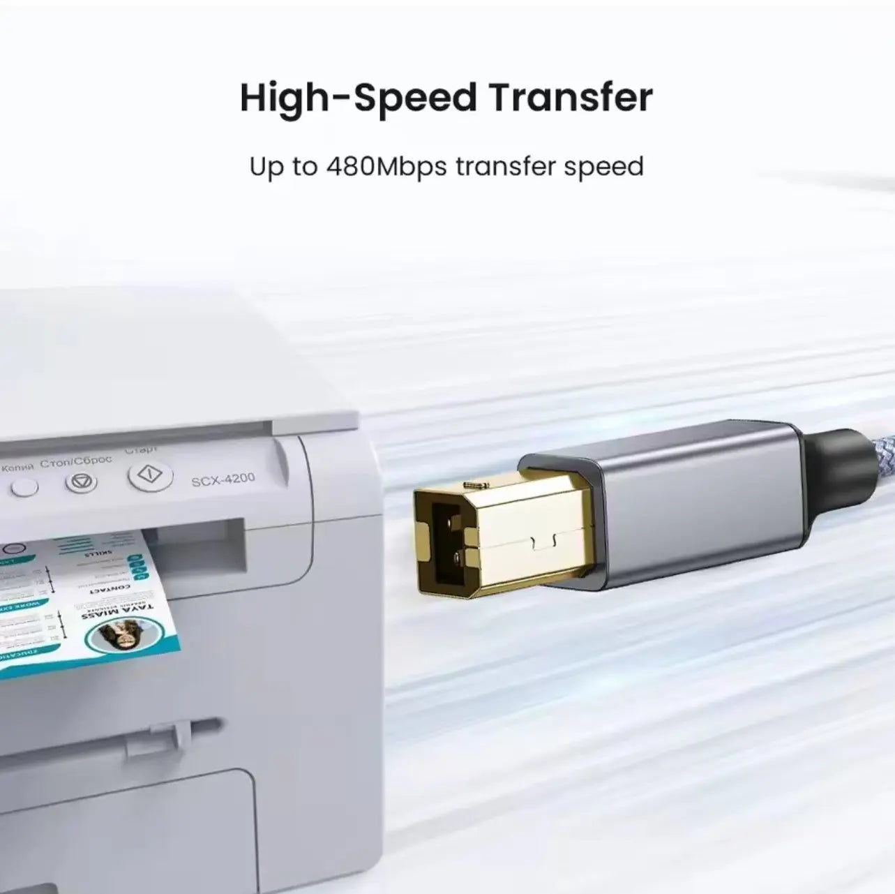 Câble Imprimante USB 2.0 – Type A Mâle ↔ Type B Mâle – Haute Vitesse 480 Mbps 2 m. Mobile City