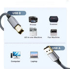 Câble Imprimante USB 2.0 – Type A Mâle ↔ Type B Mâle – Haute Vitesse 480 Mbps 2 m. Mobile City