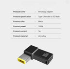 Adaptateur PD 100W – USB Type-C Femelle ↔ DC Mâle (Prise Carrée Lenovo ThinkPad) Mobile City
