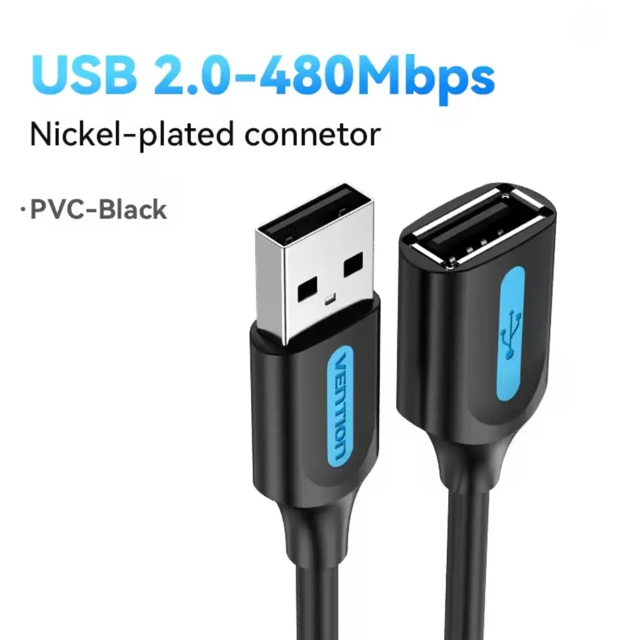 Câble Vention USB 2.0 – Rallonge de câble d’extension rapide pour PC, Smart TV, Xbox, SSD, périphériques USB Mobile City