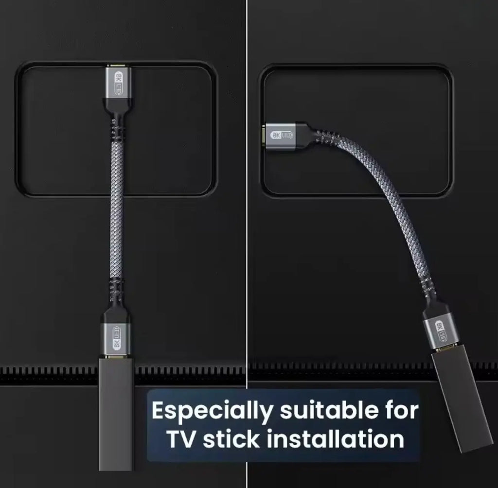 Câble d’extension HDMI 2.1 8K mâle vers femelle – Tressé, 30 cm Mobile City