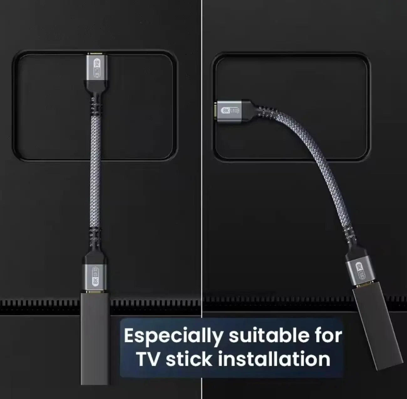 Câble d’extension HDMI 2.1 8K mâle vers femelle – Tressé, 30 cm Mobile City