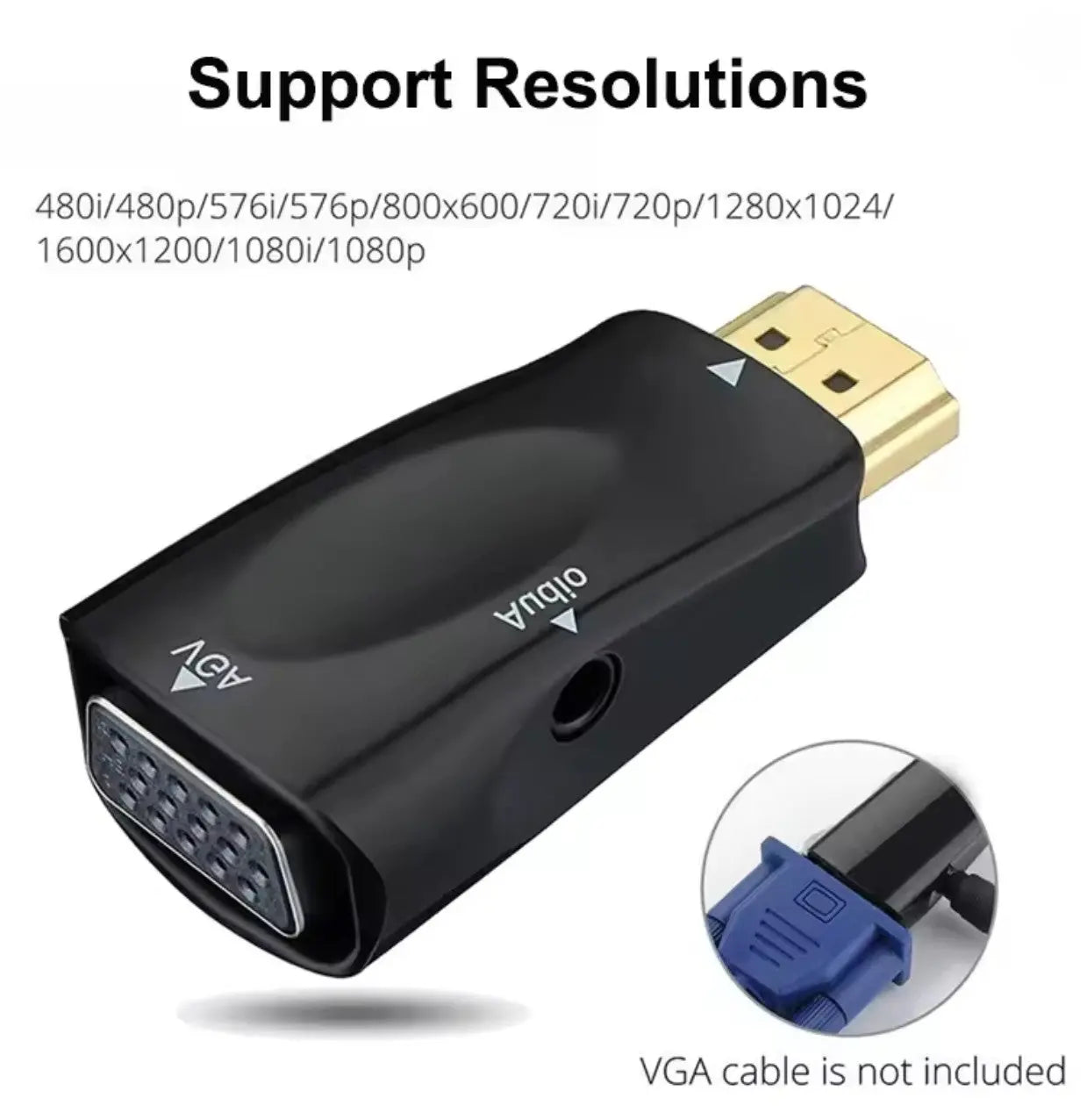 Convertisseur HDMI vers VGA avec sortie audio 3.5 mm – HD 1080P Mobile City