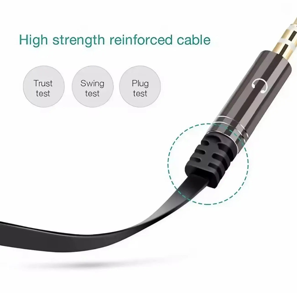 Câble séparateur audio 3,5 mm mâle vers 2 femelles (micro et casque) – Forme plate Mobile City