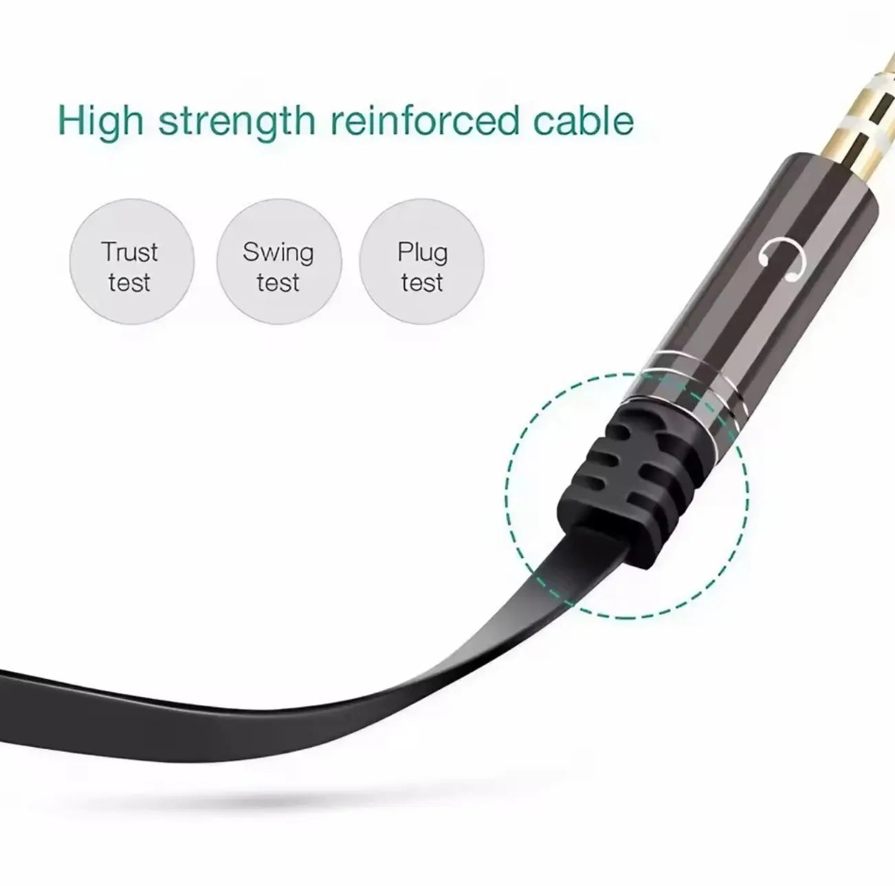 Câble séparateur audio 3,5 mm mâle vers 2 femelles (micro et casque) – Forme plate Mobile City