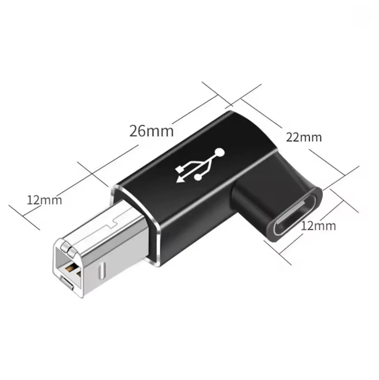 Adaptateur USB Type-C femelle vers USB-B mâle – Convertisseur haute vitesse pour imprimante, scanner, piano, contrôleur MIDI Mobile City