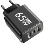 Chargeur GaN USB-C PD 65W – 3 Ports (USB-C + USB-A) à charge rapide pour iPhone, Samsung, Xiaomi, Huawei Mobile City