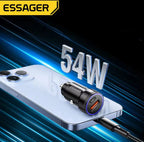 Chargeur de voiture Essager 54W – Double port USB-A + USB-C, charge rapide PD3.0 / QC3.0 / SCP / AFC Mobile City