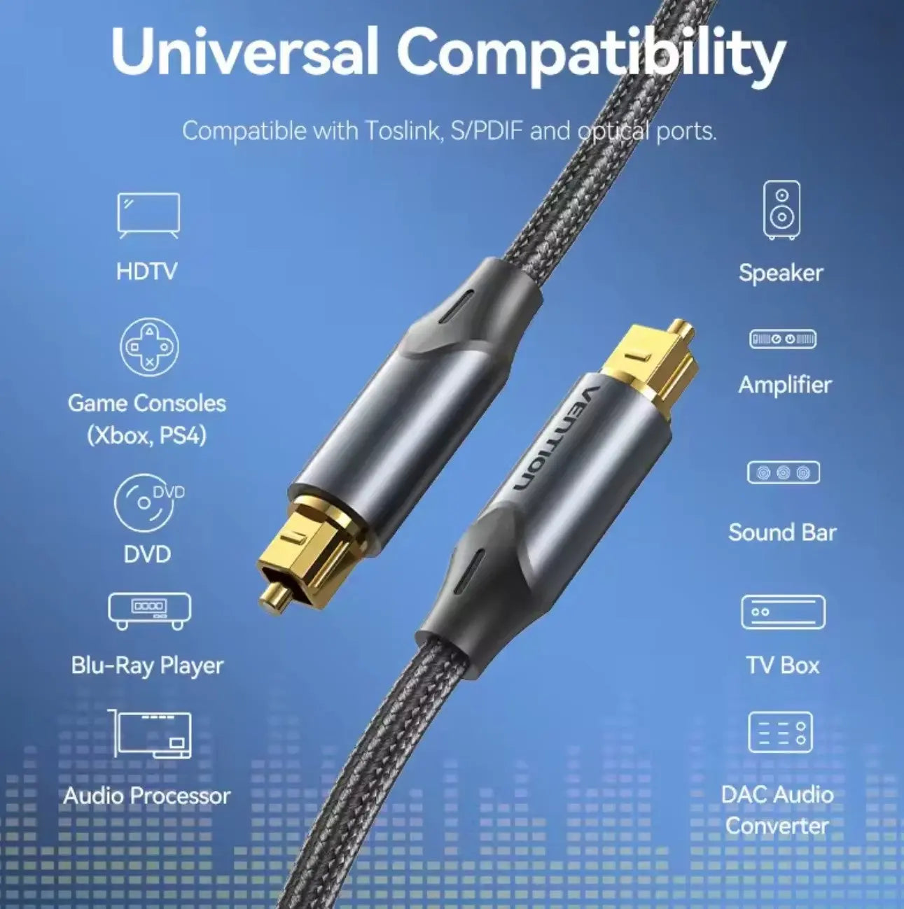 Vention Câble Audio Optique Numérique Toslink SPDIF – 1 mètre Mobile City