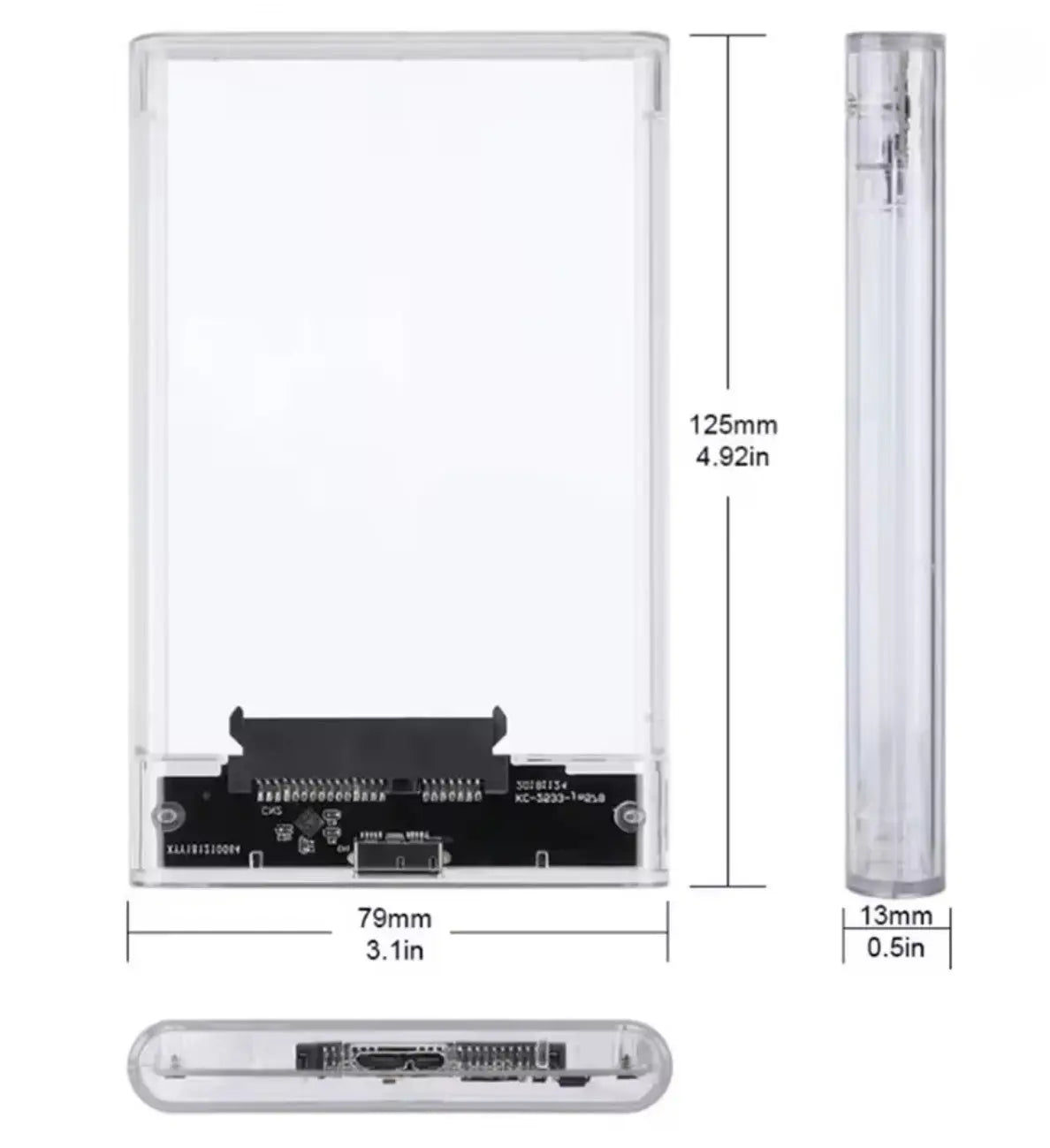 Boîtier de disque dur externe USB 3.0 SATA 2,5" – Transparent Mobile City