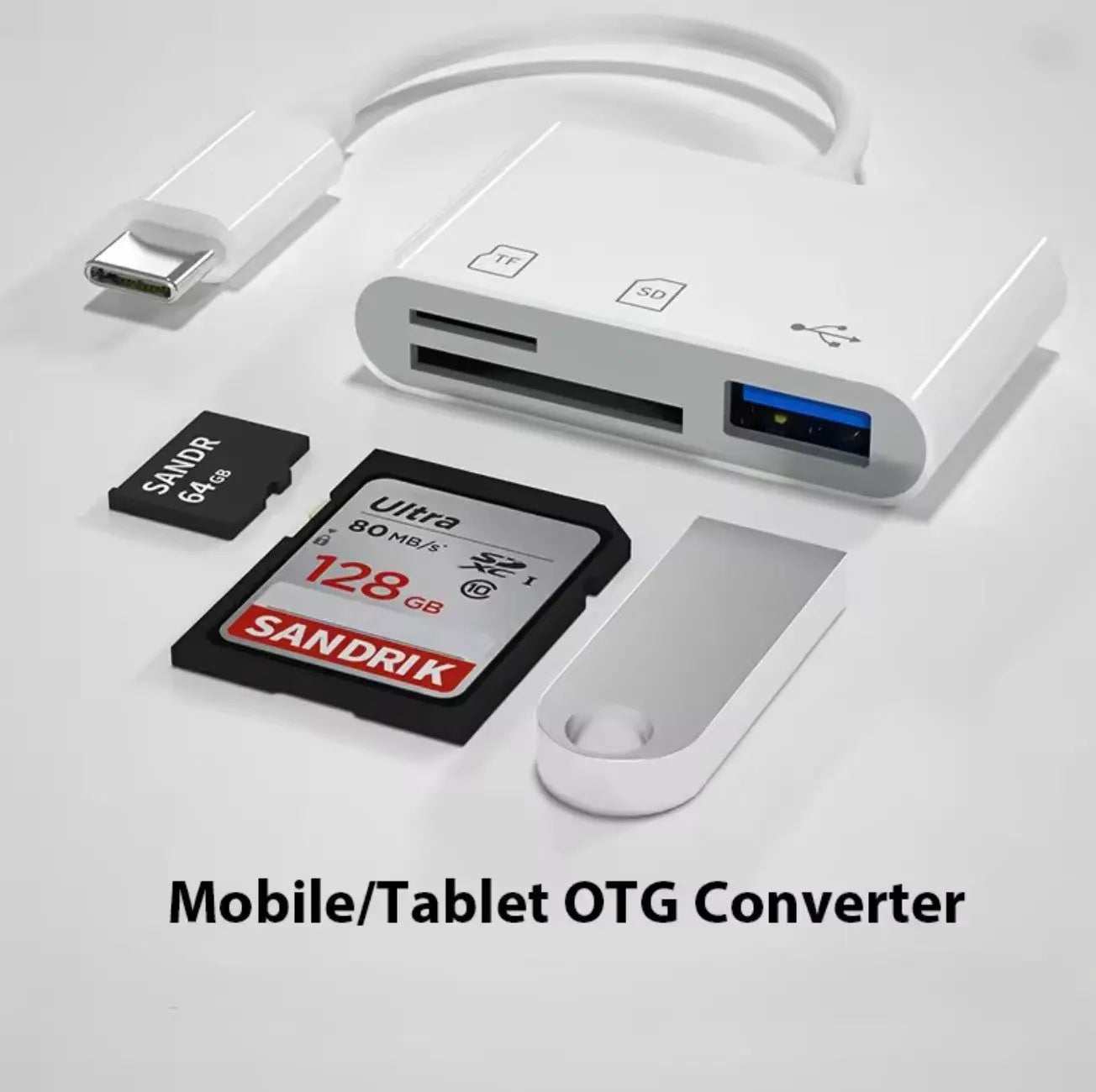 Adaptateur Type-C TF / CF / SD – Lecteur de Carte Mémoire OTG USB-C Mobile City