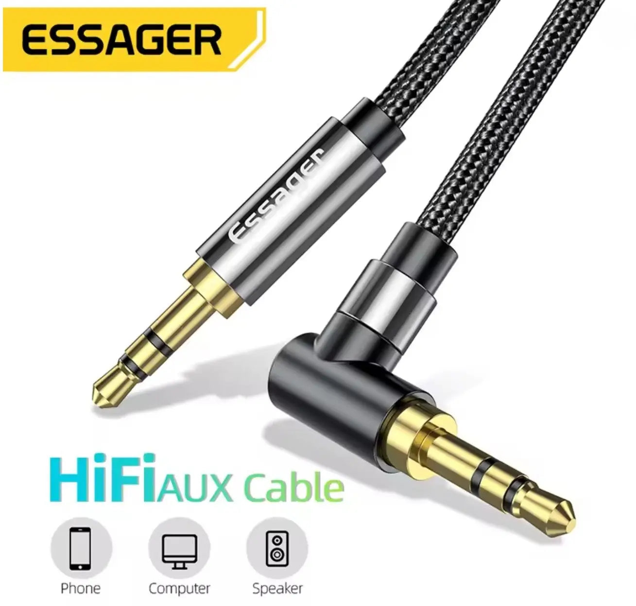 Essager – Câble AUX Audio 3.5mm Jack Mâle/Mâle Mobile City