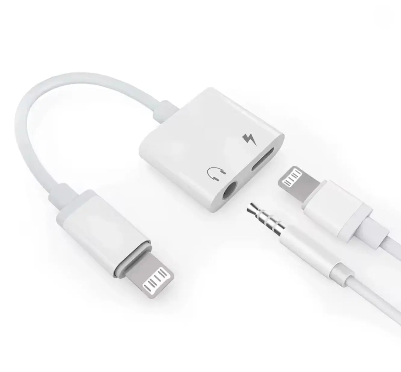 Adaptateur 2 en 1 Écouteurs Jack + Chargeur – iPhone Lightning vers 3.5mm/Type-C Mobile City