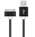 Câble de Charge et Synchronisation 30 Pin vers USB – Nylon Noir 1 m Mobile City