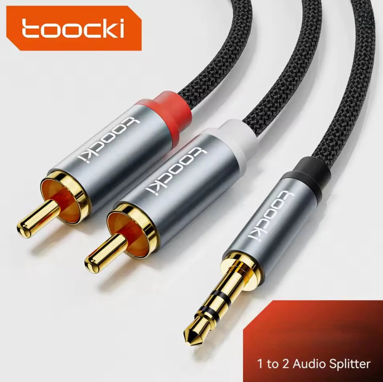 Câble Audio Toocki 3.5mm Mâle vers 2 RCA – Séparateur AUX Mobile City
