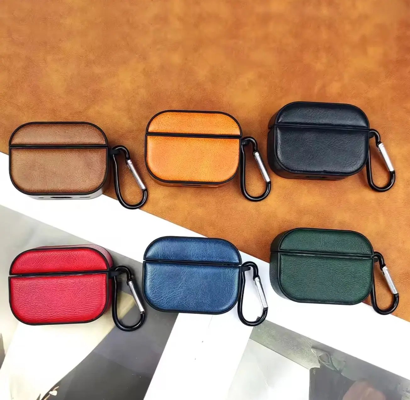 Étui en cuir véritable pour AirPods 1 / AirPods 3 / AirPods Pro 2 – Finition peau de vache texturée Mobile City