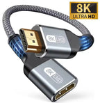 Câble d’extension HDMI 2.1 8K mâle vers femelle – Tressé, 30 cm Mobile City