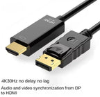 Câble adaptateur DisplayPort (DP) vers HDMI – 1.8 m, 4K HD pour moniteur d’ordinateur Mobile City