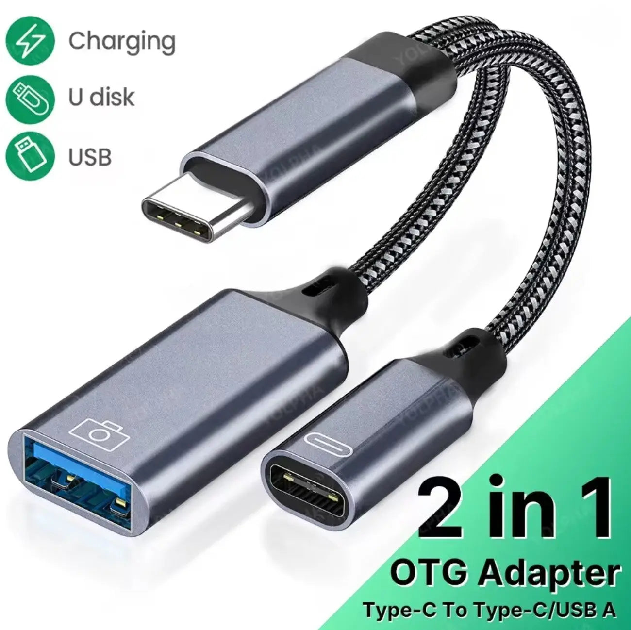 Câble OTG USB Type-C 2 en 1 – Adaptateur USB-C vers USB-A 3.0 avec port de charge PD Mobile City