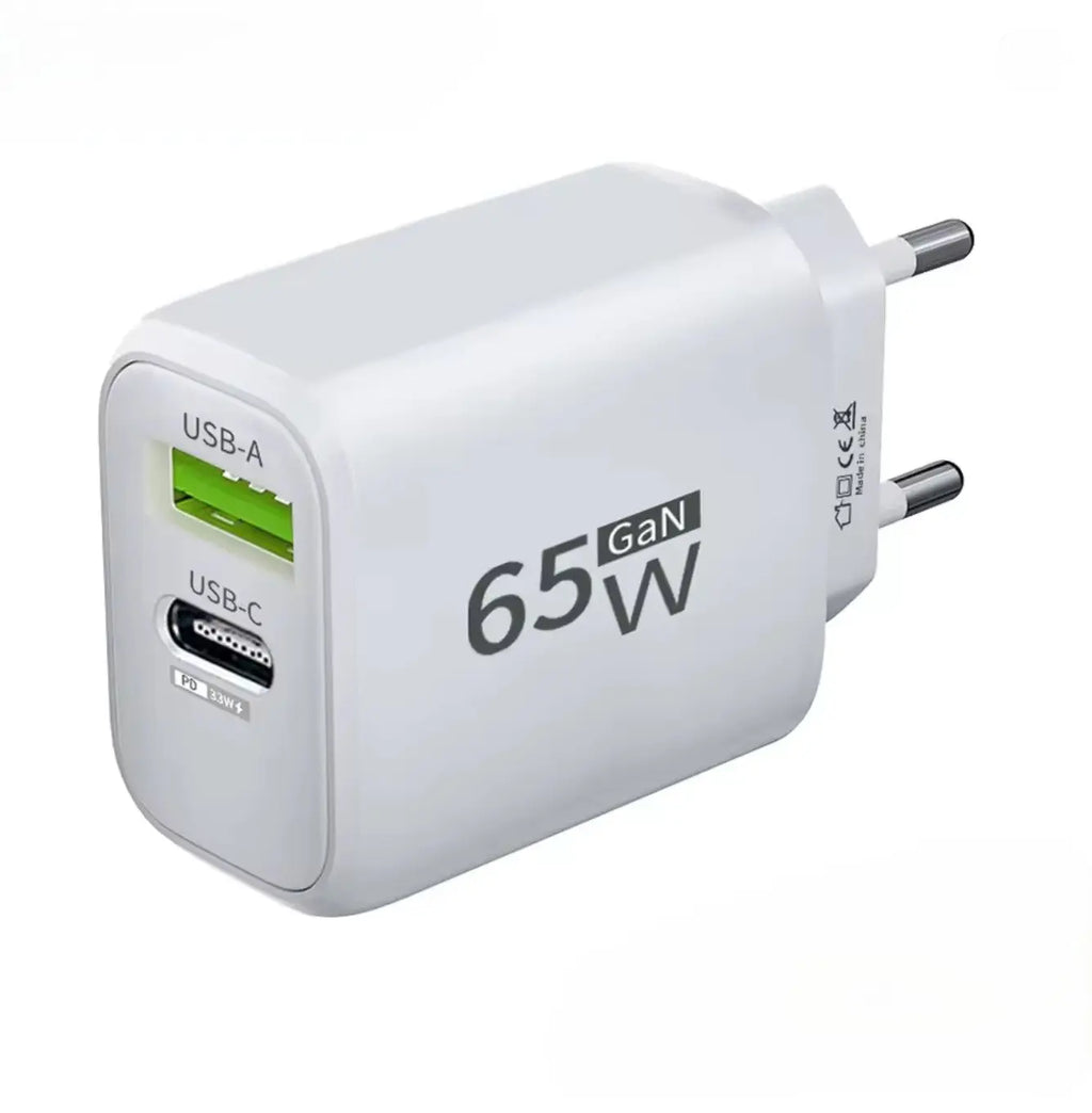 Chargeur rapide GaN 65W USB-C PD 3.0 – Adaptateur d’alimentation pour iPhone, Samsung, Xiaomi, OnePlus, POCO Mobile City
